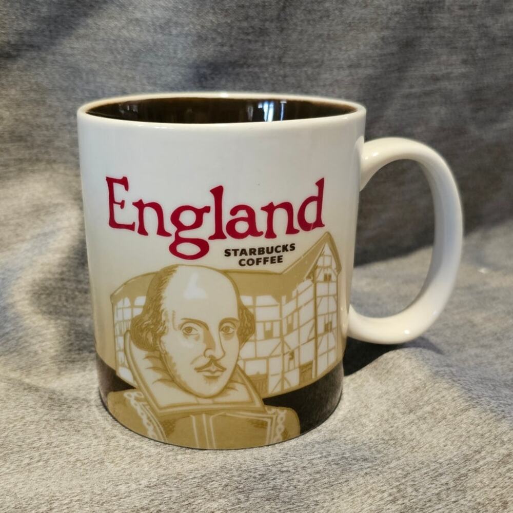 Starbucks England Global Icon Series Ceramic Coffee Mug Cup 16 oz 2010